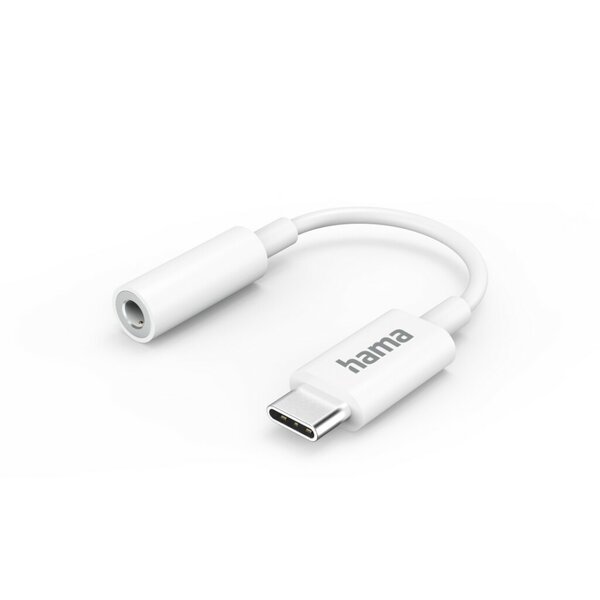 Hama Aux-adapter USB-C &ndash; 3,5-mm-jack-aansluiting Wit