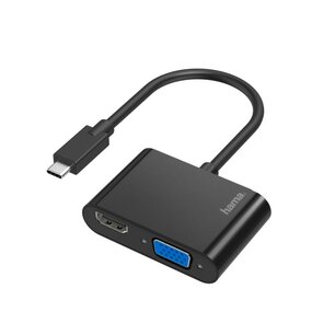 Hama Video-adapter 2in1 USB-C-stekker - VGA & HDMIâ„¢-aansluiting Ultra-HD 4K Hama Video-adapter 2in1 USB-C-stekker - VGA & HDMIâ„¢-aansluiting Ultra-HD 4K