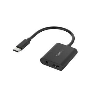 Hama Audio-adapter 2in1 USB-C-St. - 3,5-mm-jack/USB-C-aansl. Audio + Opladen Hama Audio-adapter 2in1 USB-C-St. - 3,5-mm-jack/USB-C-aansl. Audio + Opladen