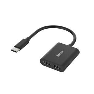 Hama Audio-adapter 2in1 USB-C-st. - 2x USB-C-aansl. Audio + Opladen Hama Audio-adapter 2in1 USB-C-st. - 2x USB-C-aansl. Audio + Opladen