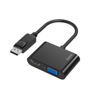 Hama Video-adapter 2in1 DisplayPort-stekker - VGA & HDMIâ„¢-aansluiting Ultra-HD 4K Hama Video-adapter 2in1 DisplayPort-stekker - VGA & HDMIâ„¢-aansluiting Ultra-HD 4K