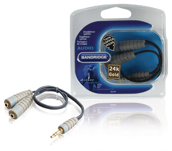 Bandridge BAL3200 Stereo Audiokabel 3.5 Mm Male - 2x 3.5 Mm Female 0.20 M Blauw Bandridge BAL3200 Stereo Audiokabel 3.5 Mm Male - 2x 3.5 Mm Female 0.20 M Blauw