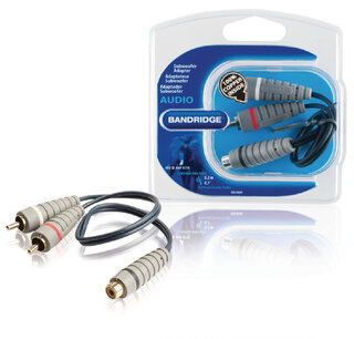 Bandridge BAL4600 Subwooferkabel 2x Rca Male - Rca Female 0.20 M Blauw Bandridge BAL4600 Subwooferkabel 2x Rca Male - Rca Female 0.20 M Blauw