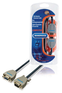 Bandridge BCL1002 Vga Verlengkabel Vga Male - Vga Female 15-pins 2.00 M Blauw Bandridge BCL1002 Vga Verlengkabel Vga Male - Vga Female 15-pins 2.00 M Blauw