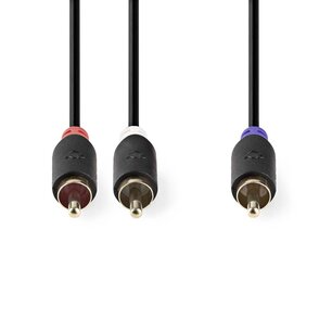 Nedis CABW24000AT30 Subwoofer-kabel Rca Male 2x Rca Male Verguld 3.00 M Rond 4.0 Mm Antraciet Doos Nedis CABW24000AT30 Subwoofer-kabel Rca Male 2x Rca Male Verguld 3.00 M Rond 4.0 Mm Antraciet Doos