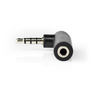 Nedis CAGB22980BK Stereo-audioadapter 3,5 Mm Male - 3,5 Mm Female 90° Gehoekt 4-polig Zwart Nedis CAGB22980BK Stereo-audioadapter 3,5 Mm Male - 3,5 Mm Female 90° Gehoekt 4-polig Zwart