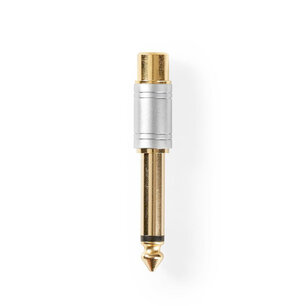 Nedis CAGC23935ME Audio-adapter 6,35 Mm Male Naar Rca Female Metaal Zilver Nedis CAGC23935ME Audio-adapter 6,35 Mm Male Naar Rca Female Metaal Zilver