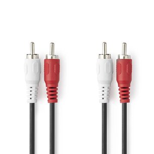 Nedis CAGL24200BK15 Stereo-audiokabel 2x Rca Male 2x Rca Male Vernikkeld 1.50 M Rond Zwart Label Nedis CAGL24200BK15 Stereo-audiokabel 2x Rca Male 2x Rca Male Vernikkeld 1.50 M Rond Zwart Label