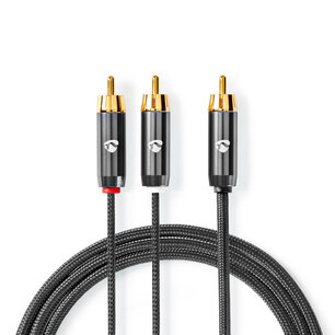 Nedis CATB24000GY30 Subwoofer-kabel Rca Male 2x Rca Male Verguld 3.00 M Rond 4.5 Mm Grijs / Gun Metal Grijs Cover Window Box Nedis CATB24000GY30 Subwoofer-kabel Rca Male 2x Rca Male Verguld 3.00 M Rond 4.5 Mm Grijs / Gun Metal Grijs Cover Window Box