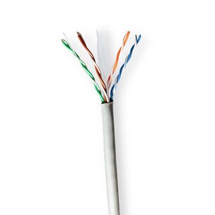 Nedis CCBG8520GY100 Netwerk Kabel Rol Cat6 Stranded U/utp Cca 100.0 M Binnenshuis Rond Pvc Grijs Gift Box Nedis CCBG8520GY100 Netwerk Kabel Rol Cat6 Stranded U/utp Cca 100.0 M Binnenshuis Rond Pvc Grijs Gift Box