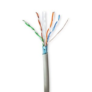 Nedis CCBG8522GY100 Netwerk Kabel Rol Cat6 Stranded F/utp Cca 100.0 M Binnenshuis Rond Pvc Grijs Gift Box Nedis CCBG8522GY100 Netwerk Kabel Rol Cat6 Stranded F/utp Cca 100.0 M Binnenshuis Rond Pvc Grijs Gift Box
