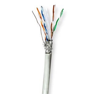 Nedis CCBG8524GY100 Netwerk Kabel Rol Cat6 Stranded S/ftp Cca 100.0 M Binnenshuis Rond Pvc Grijs Gift Box Nedis CCBG8524GY100 Netwerk Kabel Rol Cat6 Stranded S/ftp Cca 100.0 M Binnenshuis Rond Pvc Grijs Gift Box