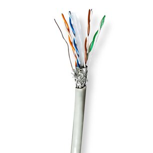 Nedis CCBG8524GY305 Netwerk Kabel Rol Cat6 Stranded S/ftp Cca 305.0 M Binnenshuis Rond Pvc Grijs Trekdoos Nedis CCBG8524GY305 Netwerk Kabel Rol Cat6 Stranded S/ftp Cca 305.0 M Binnenshuis Rond Pvc Grijs Trekdoos