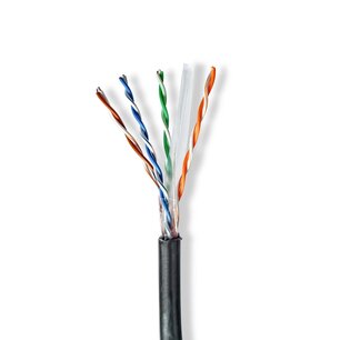 Nedis CCBG8590BK100S Netwerk Kabel Rol Cat6 Solid U/utp Cca 100.0 M Buitenshuis Rond Pe Zwart Gift Box Nedis CCBG8590BK100S Netwerk Kabel Rol Cat6 Solid U/utp Cca 100.0 M Buitenshuis Rond Pe Zwart Gift Box