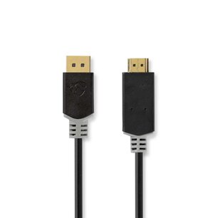 Nedis CCBW37100AT10 Displayport-kabel Displayport Male Hdmiâ„¢ Connector 4k@30hz Verguld 1.00 M Rond Pvc Antraciet Doos Nedis CCBW37100AT10 Displayport-kabel Displayport Male Hdmiâ„¢ Connector 4k@30hz Verguld 1.00 M Rond Pvc Antraciet Doos