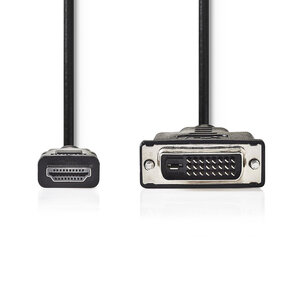 Nedis CCGB34800BK30 Hdmiâ„¢- Dvi-kabel Hdmiâ„¢-connector - Dvi-d 24+1-pins Male 3,0 M Zwart Nedis CCGB34800BK30 Hdmiâ„¢- Dvi-kabel Hdmiâ„¢-connector - Dvi-d 24+1-pins Male 3,0 M Zwart