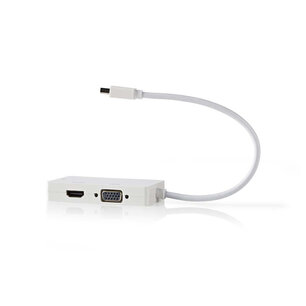 Nedis CCGB37465WT02 Mini Displayport-adapterkabel, Multiport Mini-displayport Male - Vga Female + Dvi-d 24+1-pins Female + Hdmiâ„¢-ingang 0,2 M Wit Nedis CCGB37465WT02 Mini Displayport-adapterkabel, Multiport Mini-displayport Male - Vga Female + Dvi-d 24+1-pins Female + Hdmiâ„¢-ingang 0,2 M Wit