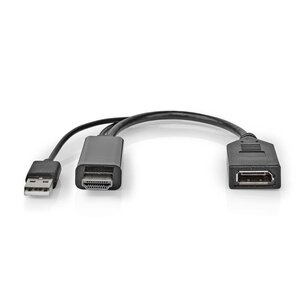 Nedis CCGP34300BK02 Hdmiâ„¢-adapter Hdmiâ„¢ Connector Displayport Male Vernikkeld Recht Pvc Zwart 1 Stuks Polybag Nedis CCGP34300BK02 Hdmiâ„¢-adapter Hdmiâ„¢ Connector Displayport Male Vernikkeld Recht Pvc Zwart 1 Stuks Polybag