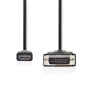 Nedis CCGP34800BK50 Hdmiâ„¢ - Dvi-kabel Hdmiâ„¢-connector - Dvi-d 24+1-pins Male 5,0 M Zwart Nedis CCGP34800BK50 Hdmiâ„¢ - Dvi-kabel Hdmiâ„¢-connector - Dvi-d 24+1-pins Male 5,0 M Zwart