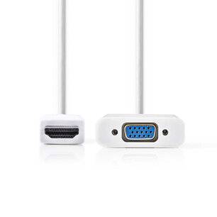 Nedis CCGP34900WT02 Hdmiâ„¢ - Vga-kabel Hdmiâ„¢-connector - Vga Female + 3,5 Mm Uitgang 0,2 M Wit Nedis CCGP34900WT02 Hdmiâ„¢ - Vga-kabel Hdmiâ„¢-connector - Vga Female + 3,5 Mm Uitgang 0,2 M Wit