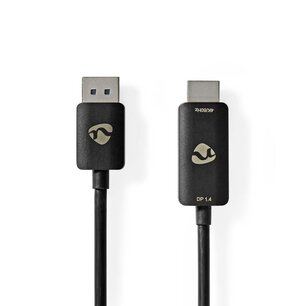 Nedis CCGP37108BK18 Displayport-adapter Displayport Male Hdmiâ„¢ Connector 8k@30hz Vernikkeld Recht 1.80 M Rond Tpe Zwart Envelop Nedis CCGP37108BK18 Displayport-adapter Displayport Male Hdmiâ„¢ Connector 8k@30hz Vernikkeld Recht 1.80 M Rond Tpe Zwart Envelop