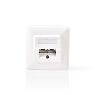 Nedis CCGP89150IV Wandcontactdoos Netwerk 2x Rj45 Female - Opbouw En Verzonken Montage Ivoor Nedis CCGP89150IV Wandcontactdoos Netwerk 2x Rj45 Female - Opbouw En Verzonken Montage Ivoor