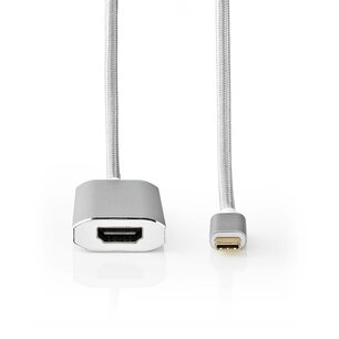 Nedis CCTB64680AL20 Usb-adapter Usb 3.2 Gen 1 Usb Type-câ„¢ Male Hdmiâ„¢ Connector 2.00 M Rond Verguld Gebreid / Nylon Zilver Cover Window Box Nedis CCTB64680AL20 Usb-adapter Usb 3.2 Gen 1 Usb Type-câ„¢ Male Hdmiâ„¢ Connector 2.00 M Rond Verguld Gebreid / Nylon Zilver Cover Window Box
