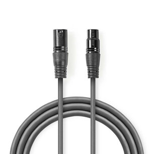 Nedis COTH15012GY30 Digitale Dmx-kabel 110 Ohm Xlr 3-pins Male - Xlr 3-pins Female 3,0 M Grijs Nedis COTH15012GY30 Digitale Dmx-kabel 110 Ohm Xlr 3-pins Male - Xlr 3-pins Female 3,0 M Grijs