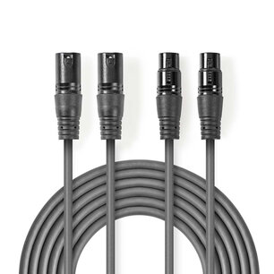 Nedis COTH15030GY50 Gebalanceerde Xlr-audiokabel 2x Xlr 3-pins Male - 2x Xlr 3-pins Female 5,0 M Grijs Nedis COTH15030GY50 Gebalanceerde Xlr-audiokabel 2x Xlr 3-pins Male - 2x Xlr 3-pins Female 5,0 M Grijs