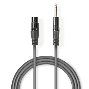Nedis COTH15120GY50 Ongebalanceerde Xlr-audiokabel Xlr 3-pins Female - 6,35 Mm Male 5,0 M Grijs Nedis COTH15120GY50 Ongebalanceerde Xlr-audiokabel Xlr 3-pins Female - 6,35 Mm Male 5,0 M Grijs