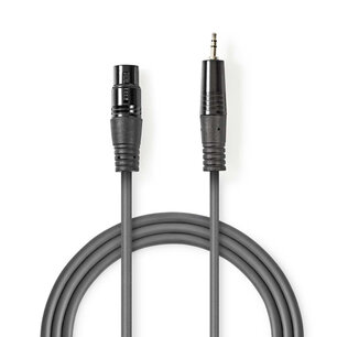 Nedis COTH15300GY15 Xlr-audiokabel Xlr 3-pins Male - 3,5 Mm Male 1,5 M Grijs Nedis COTH15300GY15 Xlr-audiokabel Xlr 3-pins Male - 3,5 Mm Male 1,5 M Grijs