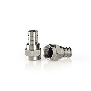 Nedis CSBW41913ME F-connector Weerbestendig Mannelijk - Voor 5,5 Mm Coaxkabels 2 Stuks Metaal Nedis CSBW41913ME F-connector Weerbestendig Mannelijk - Voor 5,5 Mm Coaxkabels 2 Stuks Metaal