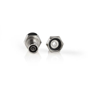 Nedis CSBW41916ME F-connector Weerbestendig Mannelijk - Voor 7,0 Mm Coaxkabels 2 Stuks Metaal Nedis CSBW41916ME F-connector Weerbestendig Mannelijk - Voor 7,0 Mm Coaxkabels 2 Stuks Metaal