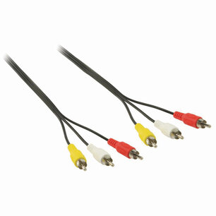 Nedis CVGB24300BK15 Composiet Videokabel 3x Rca Male - 3x Rca Male 1,5 M Zwart Nedis CVGB24300BK15 Composiet Videokabel 3x Rca Male - 3x Rca Male 1,5 M Zwart