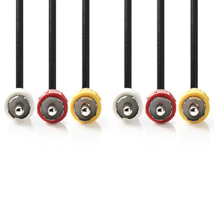 Nedis CVGP24300BK50 Composiet Videokabel 3x Rca Male - 3x Rca Male 5,0 M Zwart Nedis CVGP24300BK50 Composiet Videokabel 3x Rca Male - 3x Rca Male 5,0 M Zwart
