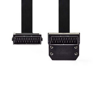 Nedis CVGP31045BK20 Scart Platte Kabel Scart Male - Scart Male 90° Gehoekt 2,0 M Zwart Nedis CVGP31045BK20 Scart Platte Kabel Scart Male - Scart Male 90° Gehoekt 2,0 M Zwart