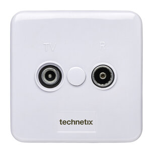 Technetix TN-TRAS2000-S Radio/tv Wandcontactdoos Coax 2 Uitgangen Wit Technetix TN-TRAS2000-S Radio/tv Wandcontactdoos Coax 2 Uitgangen Wit