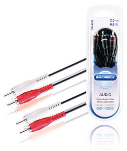 Bandridge VAL4202 Stereo Audiokabel 2x Rca Male - 2x Rca Male 2.00 M Zwart Bandridge VAL4202 Stereo Audiokabel 2x Rca Male - 2x Rca Male 2.00 M Zwart