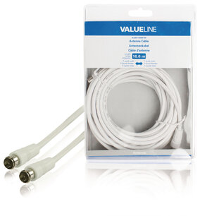 Valueline VLSB41300W100 Antennekabel F-quick Mannelijk - F-quick Mannelijk 10,0 M Wit Valueline VLSB41300W100 Antennekabel F-quick Mannelijk - F-quick Mannelijk 10,0 M Wit