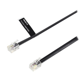 Valueline VLTP90101B10 Telefoonkabel Rj10 (4/4) Male - Rj10 (4/4) Male Plat 1.00 M Zwart Valueline VLTP90101B10 Telefoonkabel Rj10 (4/4) Male - Rj10 (4/4) Male Plat 1.00 M Zwart