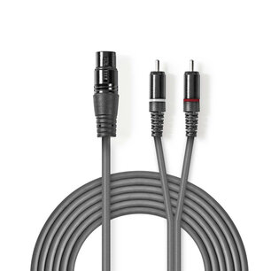 Nedis COTH15220GY30 Xlr-audiokabel Xlr 3-pins Female - 2x Rca Male 3,0 M Grijs Nedis COTH15220GY30 Xlr-audiokabel Xlr 3-pins Female - 2x Rca Male 3,0 M Grijs