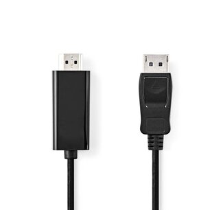 Nedis CCGL37100BK20 Displayport-kabel Displayport Male Hdmiâ„¢ Connector 1080p Vernikkeld 2.00 M Rond Pvc Zwart Label Nedis CCGL37100BK20 Displayport-kabel Displayport Male Hdmiâ„¢ Connector 1080p Vernikkeld 2.00 M Rond Pvc Zwart Label